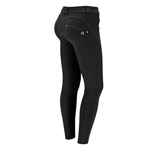 FREDDY - pantaloni push up wr. Up® 7/8 superskinny tessuto navetta ecologico, nero, large