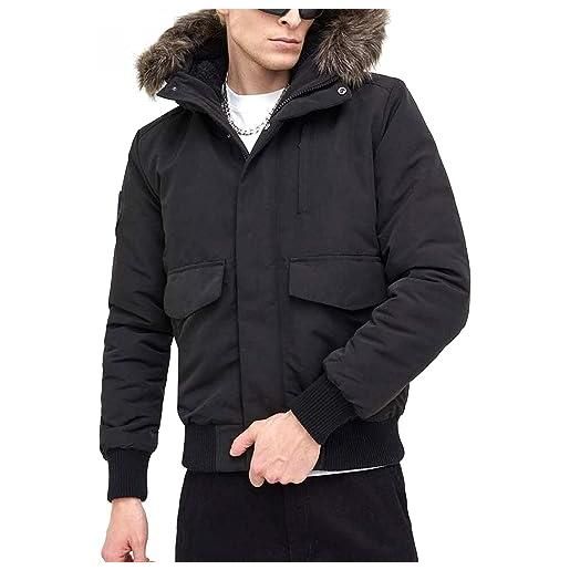 Superdry everest hooded puffer bomber giacca, nordic chrome navy, m uomo