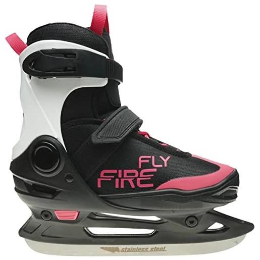 Firefly alpha soft iii, pattinaggio sul ghiaccio unisex-bambini e ragazzi, black/white/pink, 33