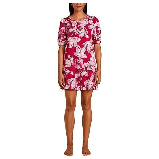 Calida blooming nights set di pigiama, barberry red, 44-46 donna