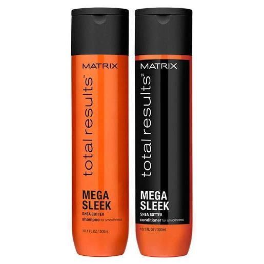 Matrix total results mega sleek shampoo 300ml & balsamo 300ml duo