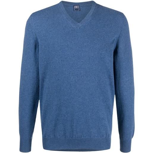 Fedeli maglione con scollo a v - blu