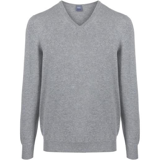 Fedeli maglione con scollo a v - grigio