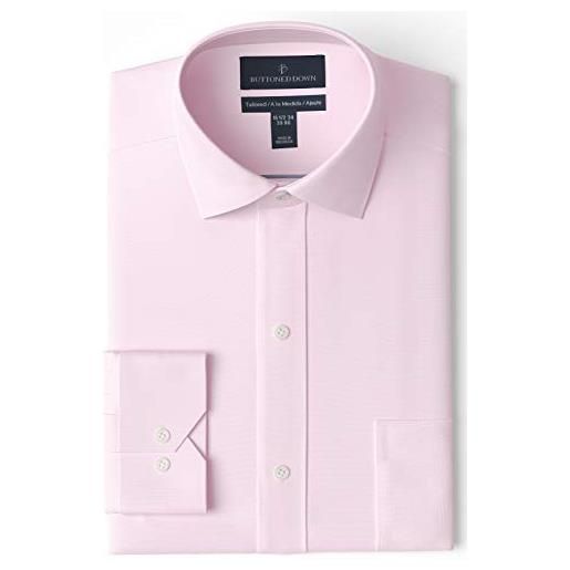 Buttoned Down camicia vestito no-stiro con spillo e colletto ampio con vestibilità sartoriale uomo, rosa chiaro, 41 collo / 96 manica