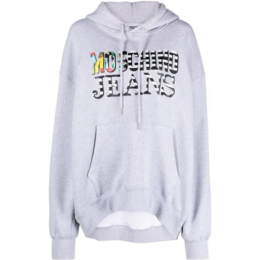 MOSCHINO JEANS felpa con cappuccio - grigio