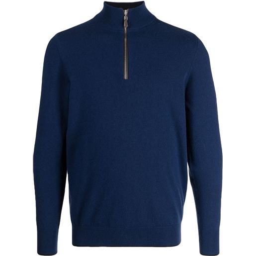 N.Peal maglione the carnaby con zip - blu