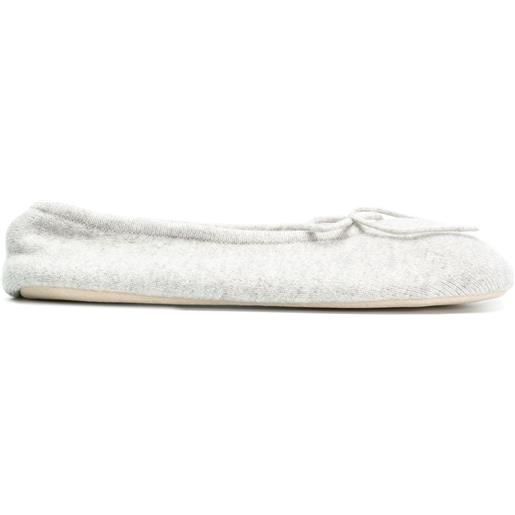 N.Peal bow tie slippers - grigio