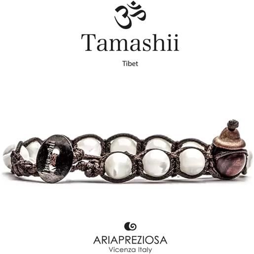 Tamashii bracciale pietra tibetano madreperla Tamashii unisex 1 giro bhs900-39