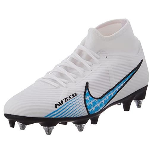 Nike zoom mercurial superfly 9 academy sg-pro ac, sneaker uomo, white/baltic blue-pink blast, 36 eu