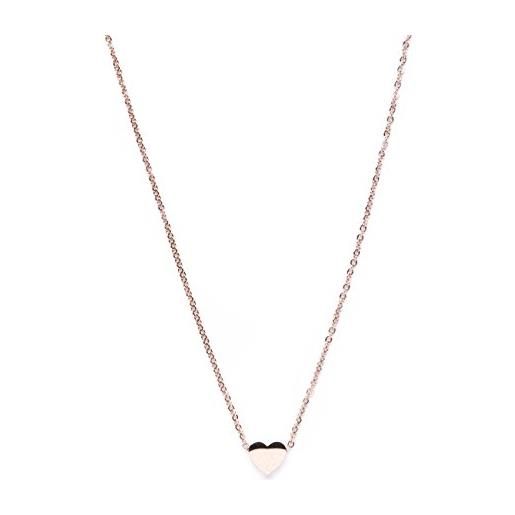 Happiness Boutique collana minimal in oro rosa con pendente | delicata catenina con pendente a forma di cuore senza nickel e piombo
