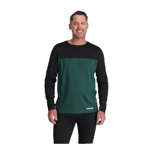 Spyder caricatore crew maglietta da escursionismo, verde cipresso, m uomo
