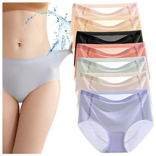 Lyoveu ultra-thin non-marking ice silk underwear, ultra thin seamless ice silk panties for women，ice silk panties, ultra thin non mark ic silk underwear women, women's briefs-7 colors||xxl