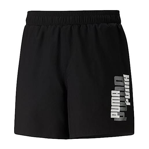 PUMA beachwear uomo nero shorts mare con stampa logo lettering xxl