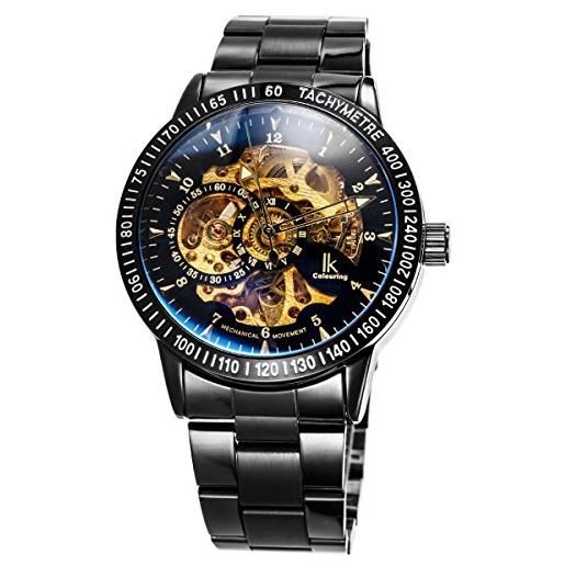 Orologio Automatico IK Uomo/Donna - Scheletro Con Meccanismo A Ponte, Vetro Trasparente - Foto 8