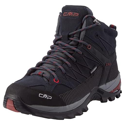 CMP rigel mid trekking shoes wp, scarpe da trekking uomo, grey-b. Blue, 47 eu
