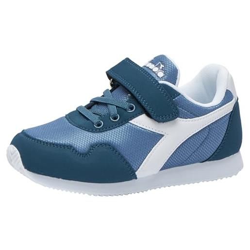 Diadora simple run ps, scarpe da ginnastica, legion blue/white, 33 eu