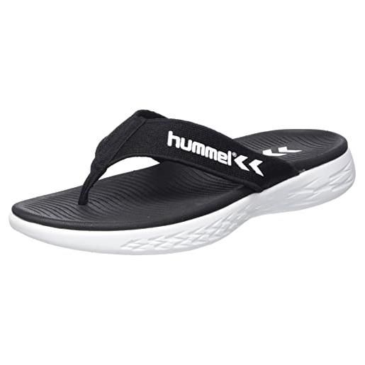 hummel comfort flip flop, sandali unisex-adulto, nero, 43 eu