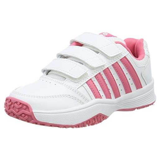 K-Swiss performance court smash strap omni, scarpe da tennis unisex-bambini, bianco (white/pink lemonade 175m), 29.5 eu