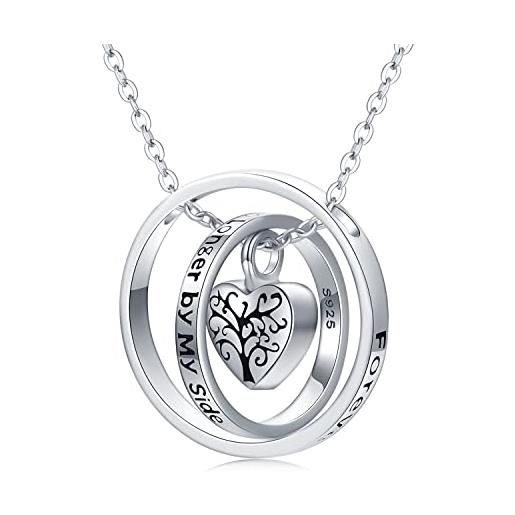 Midir&Etain ceneri collana in argento sterling 925 con ciondolo a forma di albero della vita, per ceneri e cremazione, idea regalo per donne e mamme, argento sterling