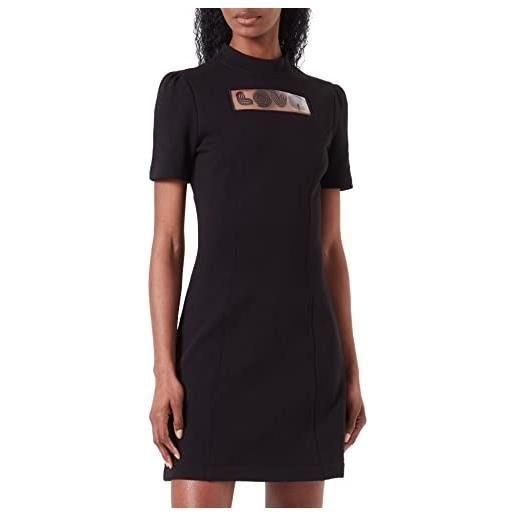 Love Moschino tight fit short-sleeved dress, nero, 48 donna