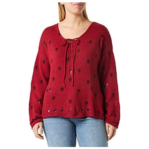 myMo ROCKS maglione, rosso scuro, m/l donna