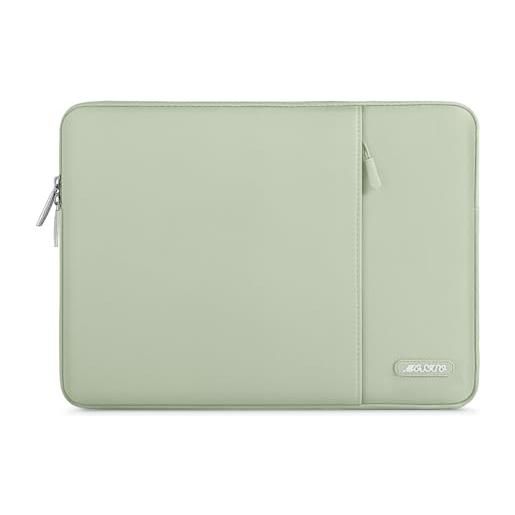 MOSISO laptop custodia borsa compatibile con mac. Book air 13 m3 a3113 m2 a2681 m1 a2337 a2179 a1932 2018-2024/pro 13 a2289 a2159 a1989 a1708, poliestere manica verticale con tasca, salvia verde