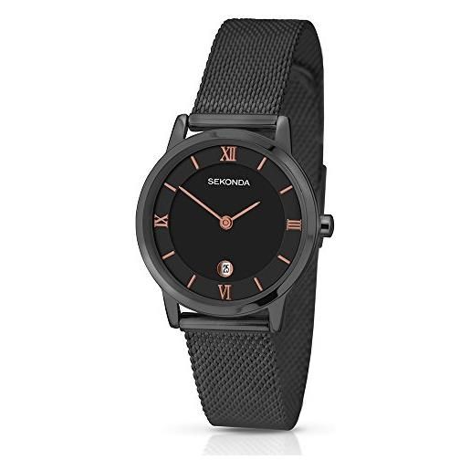 Sekonda-orologio da donna al quarzo con display analogico e braccialetto in acciaio inox con 2244,27, colore: grigio