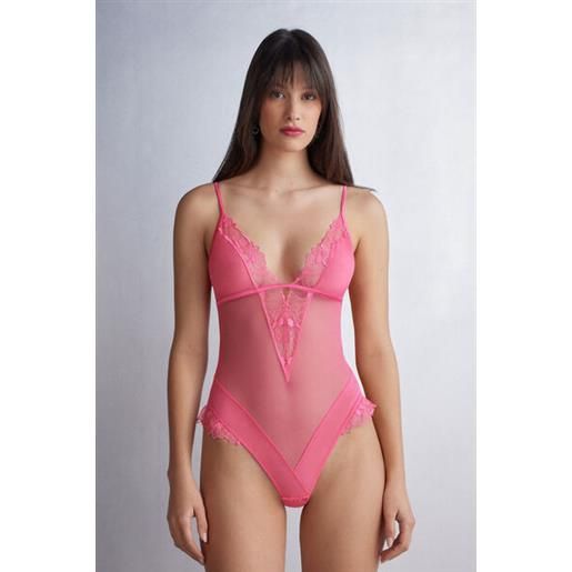 Intimissimi body in tulle sweet like sugar rosa