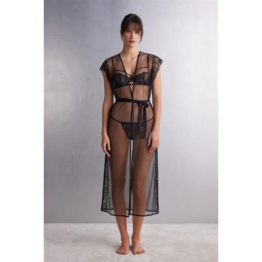 Intimissimi vestaglia in pizzo intricate surface nero