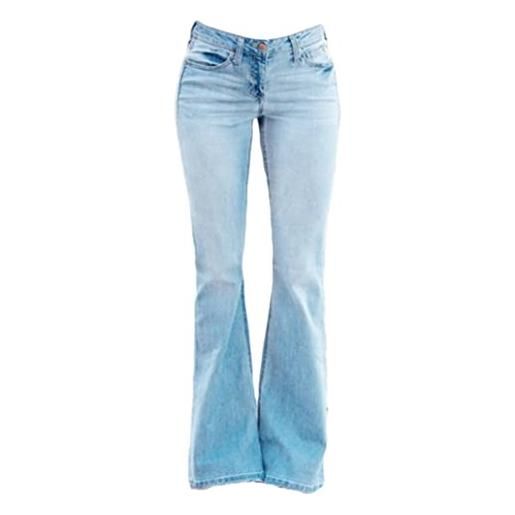 ZH8FCHAN jeans da donna bootcut larghi pantaloni elasticizzati jeans denim leggings stretch moda casual estate vita alta con 33 tasche e zampe di elefante jeans zampa donna blu
