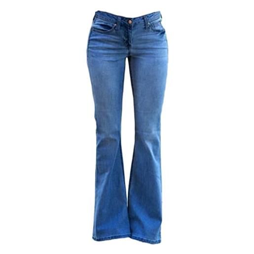 ZH8FCHAN jeans da donna bootcut larghi pantaloni elasticizzati jeans denim leggings stretch moda casual estate vita alta con 28 tasche e zampe di elefante jeans zampa vita alta