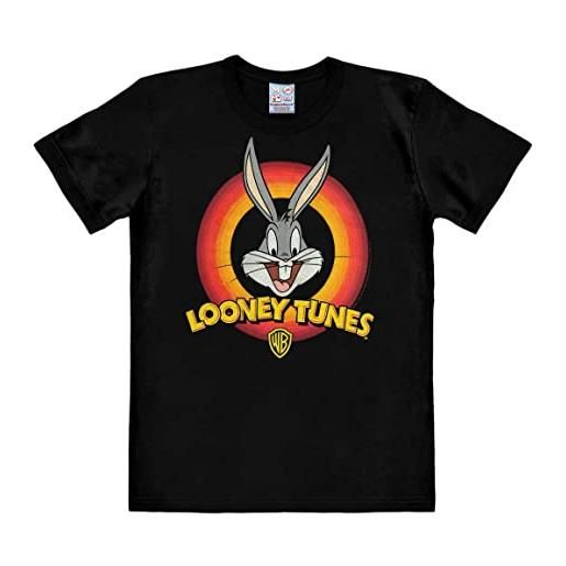 Logoshirt® looney tunes - bugs bunny - logo i maglietta - t-shirt stampate da donna e uomo i nero i design originale su licenza, taglia 5xl