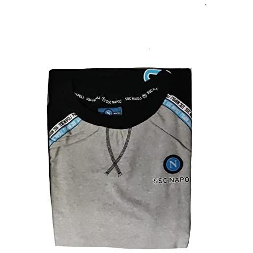 Generico pigiama in felpa uomo girocollo tinta unita (colori: grigio, azzurro;Taglia: m, l xl, xxl)