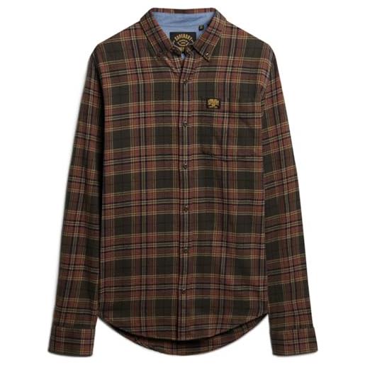 Superdry l/s cotton lumberjack shirt t, drayton check olive, m uomo