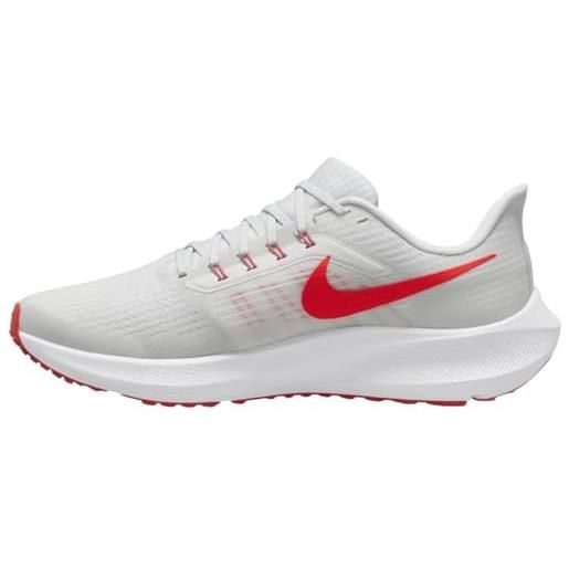 Nike air zoom pegasus 39, running uomo, grigio platinum tint lt crimson white adobe, 51.5 eu