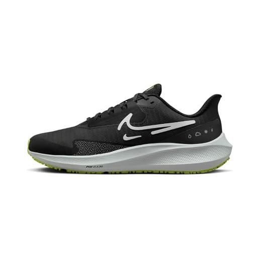 Nike air zoom pegasus 39 shield, scarpe da corsa su strada a prova di maltempo uomo, nero (black white dk smoke grey volt), 45.5 eu
