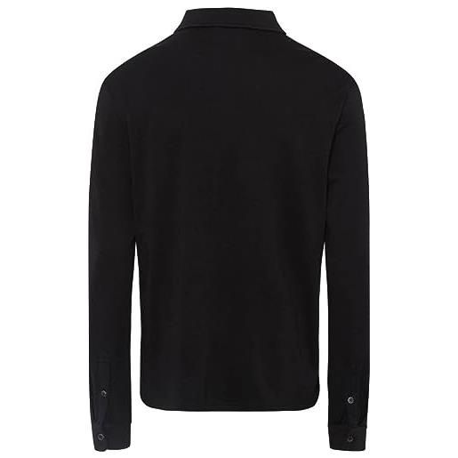 BRAX style pirlo cotton liquid interlock-polo in jersey di alta qualità maniche lunghe, nero, xxxl uomo