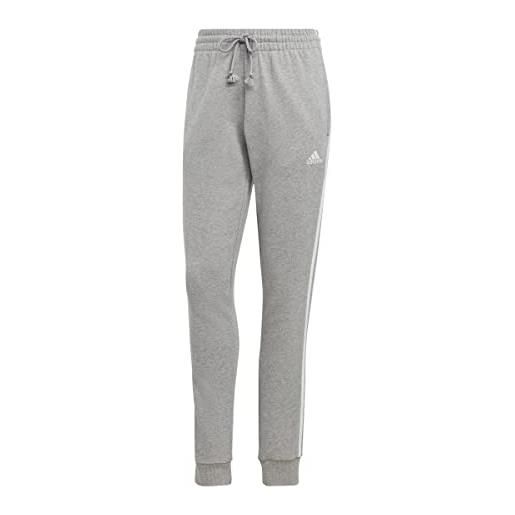 adidas essentials 3-stripes pantaloni da allenmento, medium grey heather/white, xl