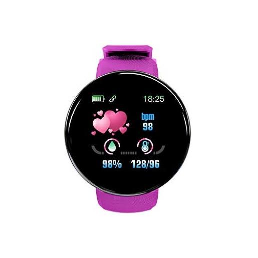 Generic orologio fitness d18 bracciale impermeabile bt4.0 smart sleep smart watch 2 pro smart watch donna (viola, taglia unica)
