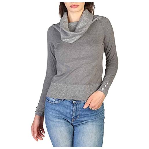 YES ZEE maglia pullover donna grigio melange/lurex argento