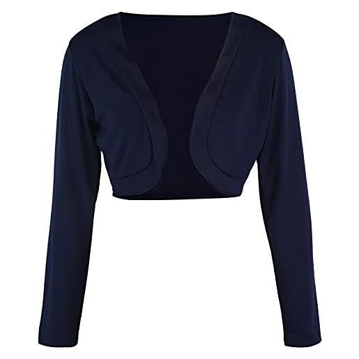 GOWEGB classico da donna a 3/4 manica bolero coprispalle aperte davanti cotone cardigan estate casual bolero giacca, b-blu, xxx-large
