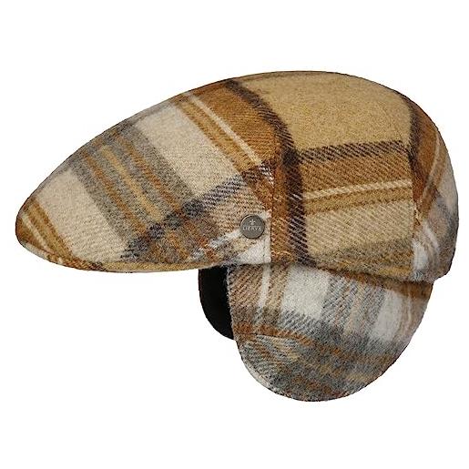 LIERYS coppola con paraorecchie tranmore uomo - made in the eu cappello piatto visiera, paraorecchie, fodera inverno autunno/inverno - m (56-57 cm) beige