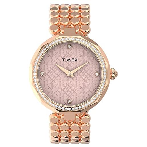 Timex orologio analogico al quarzo donna con cinturino in acciaio inossidabile tw2v02800