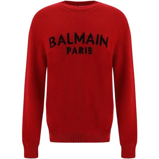 BALMAIN maglione in lana con logo balmain