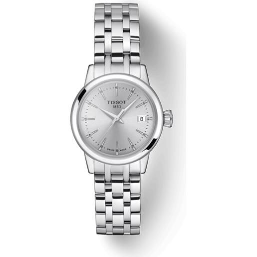 Tissot orologio Tissot classic dream lady con quadrante argento e bracciale in acciaio