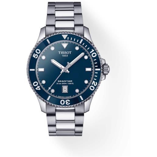 Tissot orologio Tissot seastar 1000 40 mm con quadrante blu e cinturino in acciaio