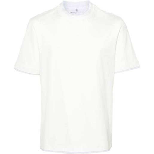 Brunello Cucinelli t-shirt con design a strati - bianco