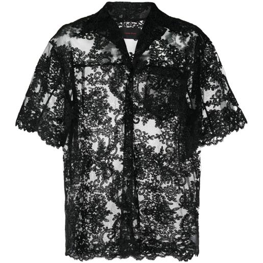 Simone Rocha camicia a maniche corte - nero