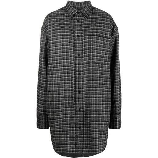 ASPESI giacca-camicia oversize a quadri - grigio