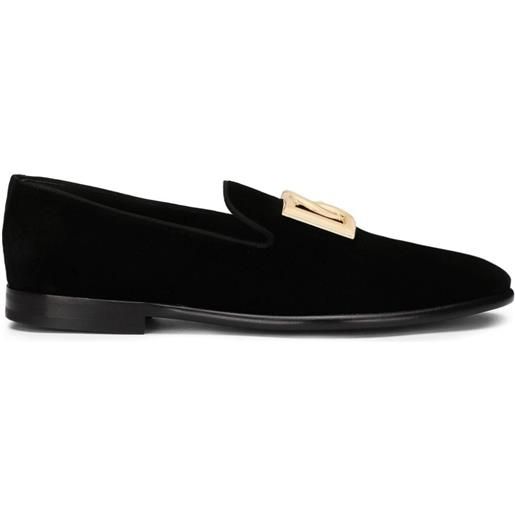 Dolce & Gabbana slippers con placca logo - nero